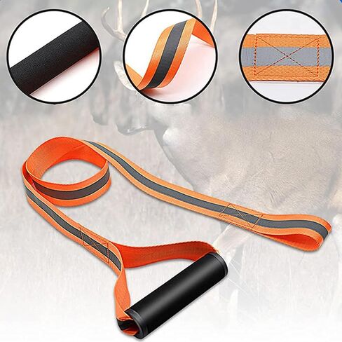 Deer Drag Harness and Gloves,Deer Hunting Accessories for Men,Deer Drag Rope With Non-Slip Handle,Hunting Gear and Accessories,Durable and Safe Reflective Green Deer Leash,Hunting Accessories for Deer in Kuwait