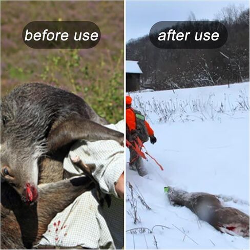 Deer Drag Harness and Gloves,Deer Hunting Accessories for Men,Deer Drag Rope With Non-Slip Handle,Hunting Gear and Accessories,Durable and Safe Reflective Green Deer Leash,Hunting Accessories for Deer in Kuwait