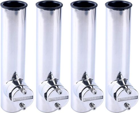 Amarine-made 4Pcs Stainless Clamp on Fishing Rod Holder for Rails 7/8" to 1" - Lower Clamp - 7744sn-1 in Saudi Arabia