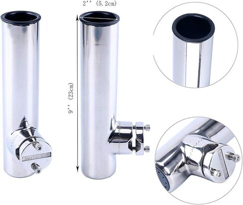 Amarine-made 4Pcs Stainless Clamp on Fishing Rod Holder for Rails 7/8" to 1" - Lower Clamp - 7744sn-1 in Saudi Arabia