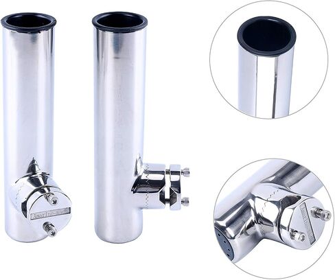 Amarine-made 4Pcs Stainless Clamp on Fishing Rod Holder for Rails 7/8" to 1" - Lower Clamp - 7744sn-1 in Saudi Arabia