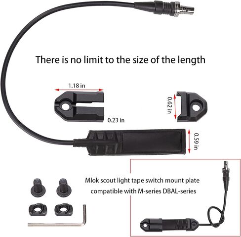 Fineonly Mlok Pressure Switch Mount ST07 Remote Tape Switch Mount Plates for Surefire M300 M600 Pressure Switch Mount in Kuwait