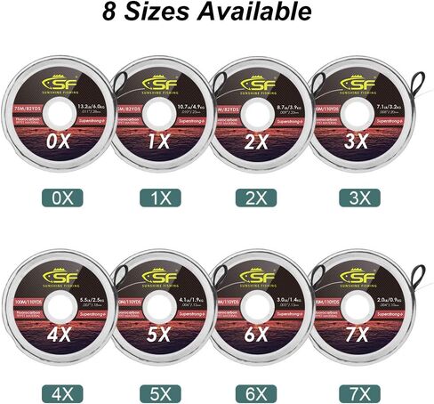 SF Clear Fluorocarbon Tippet Line with Holder Fly Fishing Tippets Leaders Trout 0X 1X 2X 3X 4X 5X 6X 7X in Kuwait