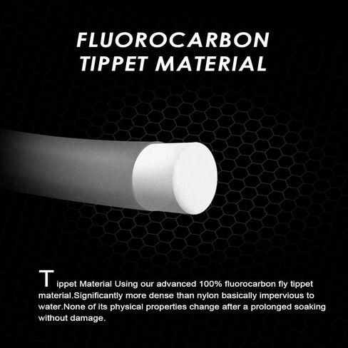 SF Clear Fluorocarbon Tippet Line with Holder Fly Fishing Tippets Leaders Trout 0X 1X 2X 3X 4X 5X 6X 7X in Kuwait