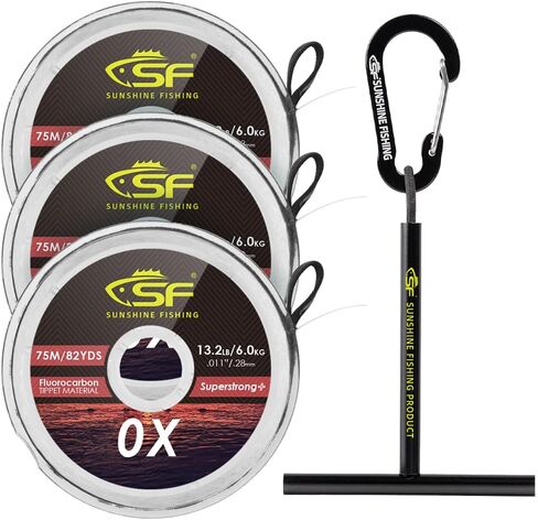 SF Clear Fluorocarbon Tippet Line with Holder Fly Fishing Tippets Leaders Trout 0X 1X 2X 3X 4X 5X 6X 7X in Kuwait