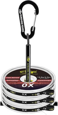SF Clear Fluorocarbon Tippet Line with Holder Fly Fishing Tippets Leaders Trout 0X 1X 2X 3X 4X 5X 6X 7X in Kuwait