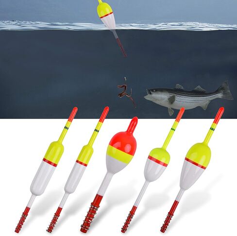 Wood Slip Bobbers Fishing Floats and Bobbers Spring Oval Stick Slip Floats for Crappie Catfish Trout Panfish Walleyes Bass Fishing 10/20pcs in Kuwait