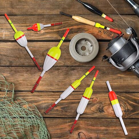 Wood Slip Bobbers Fishing Floats and Bobbers Spring Oval Stick Slip Floats for Crappie Catfish Trout Panfish Walleyes Bass Fishing 10/20pcs in Kuwait
