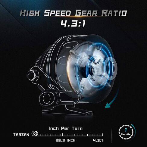 WataChamp Bees Spincast Fishing Reel, High Speed 4.3:1 Gear Ratio, 5+1S.S.D.Stainless Steel Ball Bearings, Reversible Handle for Left/Right Retrieve, with Monofilament Line… in Saudi Arabia