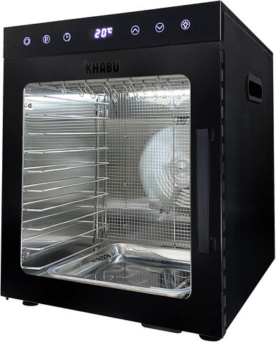 Kalahari Khabu Biltong Boss Biltong Maker and Drying Cabinet, Stainless Steel Food Dehydrator with Full Temperature Control, 10 Tray Capacity, for Meat, Vegetables and Fruits, Black (800w) in Saudi Arabia