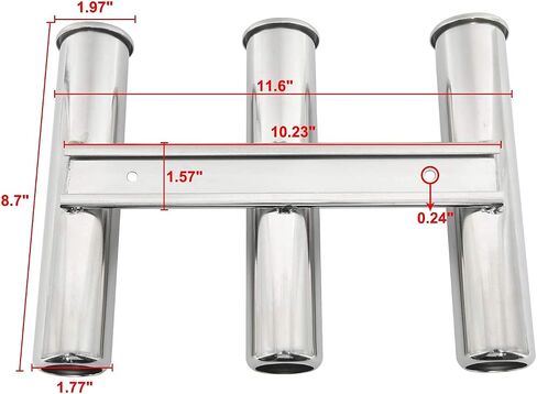 Amarine Made Multi Tube Fishing Rod Rack, 316 Stainless Steel Wall/Side Mounted Rod Holder Bracket Fishing Rod Pod Pole Holder for for Boat Truck Kayak Milk Crate Golf Cart Cooler in Saudi Arabia