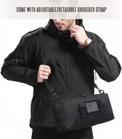WYNEX Tactical Increment Molle Pouch, Vertical EDC Utility Pouches Sling Bag Military Multi-Purpose Large Capacity with Shoulder Strap Modular Design in Kuwait