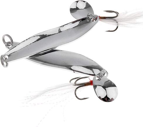 OriGlam 5pcs Spoons Lures Hard Fishing Lures, Fishing Lures Spoon Bait, Metal Lure Kit Hard Bait, Fishing Spinning Lures, Hard Metal Spinner Baits, Treble Hooks for Salmon Bass in Saudi Arabia