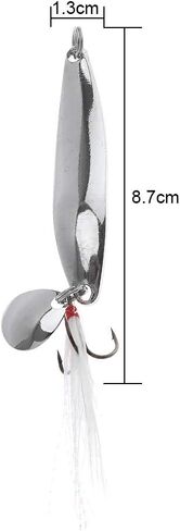 OriGlam 5pcs Spoons Lures Hard Fishing Lures, Fishing Lures Spoon Bait, Metal Lure Kit Hard Bait, Fishing Spinning Lures, Hard Metal Spinner Baits, Treble Hooks for Salmon Bass in Saudi Arabia