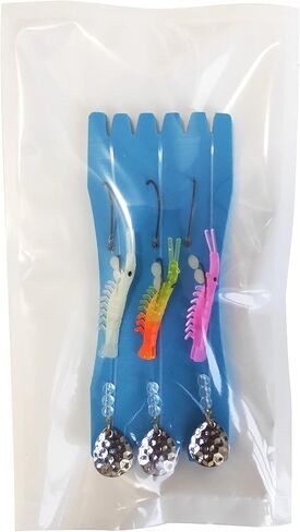 Loch Ness Tackle Micro Shrimp Lures Kokanee Trout UV Coated Luminous 1.7inch, Size 2, Orange,Green,Red, 18cm*10cm*2cm in Saudi Arabia