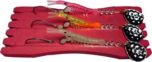 Loch Ness Tackle Micro Shrimp Lures Kokanee Trout UV Coated Luminous 1.7inch, Size 2, Orange,Green,Red, 18cm*10cm*2cm in Saudi Arabia