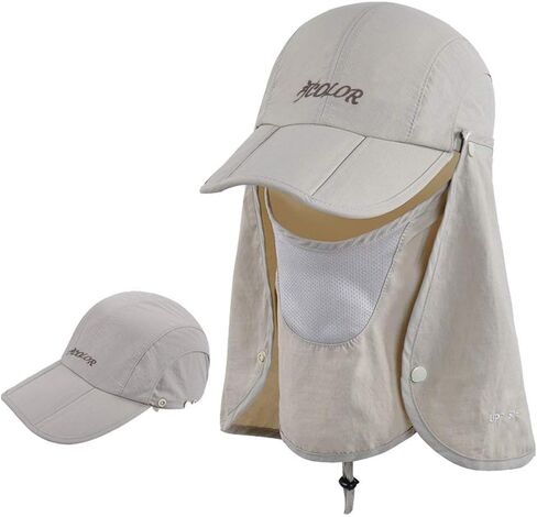 icolor Sun Hat for Men Women Neck Flap Ponytail Hats,UPF50+ Foldable Sun Cap Sun Protection Hat Summer Outdoor Fishing Hat in Saudi Arabia