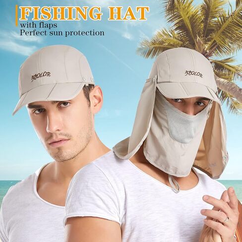 icolor Sun Hat for Men Women Neck Flap Ponytail Hats,UPF50+ Foldable Sun Cap Sun Protection Hat Summer Outdoor Fishing Hat in Saudi Arabia