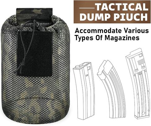 Dump Pouch Tactical Molle Mesh Pouches,Lightweight Range Compact Micro Drawstring Foraging Roll Up Foldable Recovery Ar Mag Tool Pack,EDC Drop Net Storage Belt Bag.… in Saudi Arabia