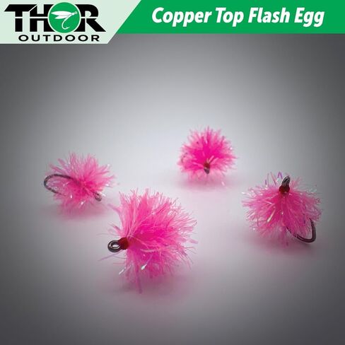 Thor Outdoor Crystal Flash Egg Fly with Case - Wet Fishing Flies for Steelhead Trout, Salmon, Panfish, Bluegill in Kuwait