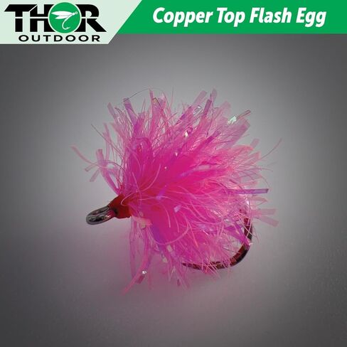 Thor Outdoor Crystal Flash Egg Fly with Case - Wet Fishing Flies for Steelhead Trout, Salmon, Panfish, Bluegill in Kuwait