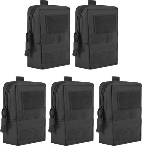 Molle Pouche، 5 قطع من الحقائب التكتيكية Molle Pouche أداة EDC جيب معلق على الخصر للصيد الرياضي باللون الأسود in Kuwait