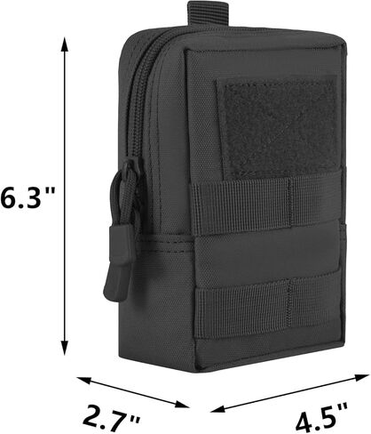 Molle Pouche، 5 قطع من الحقائب التكتيكية Molle Pouche أداة EDC جيب معلق على الخصر للصيد الرياضي باللون الأسود in Kuwait