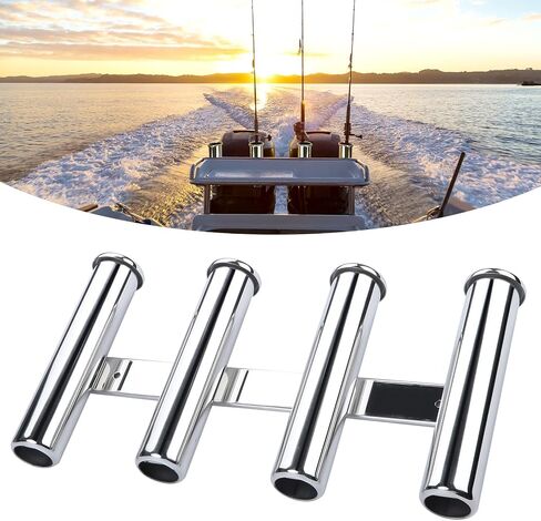 Marinebaby Boat Fishing Rod Holder,316 Stainless Steel Fishing Rod Holder for Boat,4 Link Tube Fishing Rod Holder in Saudi Arabia