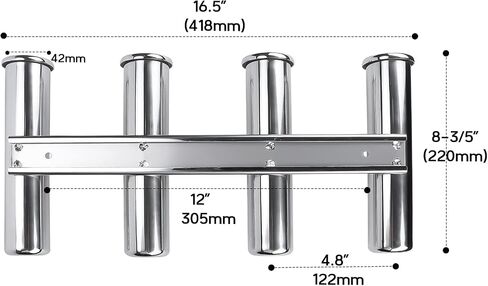 Marinebaby Boat Fishing Rod Holder,316 Stainless Steel Fishing Rod Holder for Boat,4 Link Tube Fishing Rod Holder in Saudi Arabia