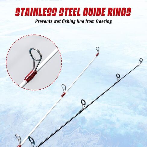 Tuxedo Sailor Ice Fishing Rod, Reinforced Fiber/Ultra-Light Material Pole - Detachable Design- Suitable for Outdoor Fishing/Ice Fishing. in Kuwait