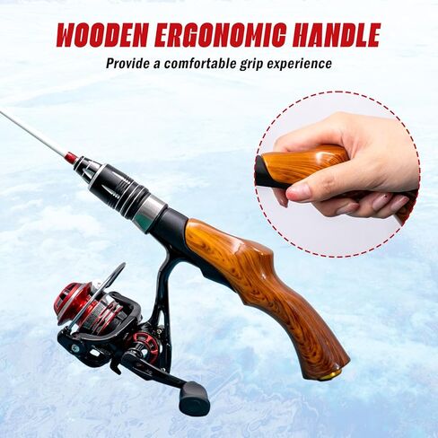 Tuxedo Sailor Ice Fishing Rod, Reinforced Fiber/Ultra-Light Material Pole - Detachable Design- Suitable for Outdoor Fishing/Ice Fishing. in Kuwait