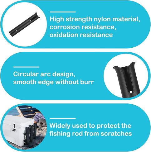 أنبوب حامل صنارة الصيد: 6 عبوات من أنبوب حامل قضيب القارب، أنبوب حامل أداة تثبيت جانبي القارب المحمول مع براغي حامل قضيب الصيد سهل التركيب in Kuwait