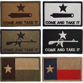 Lightbird 6 PCS Come and Take It & Texas State Flag Tactical Patches, High Density Embroidered Military Morale Decorative Patch in Kuwait