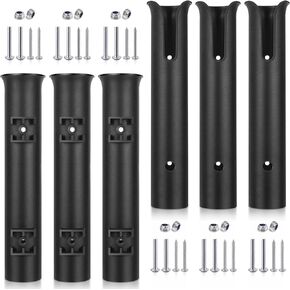 Zhanmai 6 Pcs Fishing Rod Holder Bracket Portable Boat Side Mount Tool Holder Tube Wall Mounted Fishing Pole Holders Fishing Rod Rack with Screws for Boat Kayak Fishing Cooler Trailer, Black in Saudi Arabia
