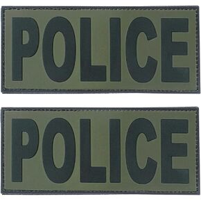 SdTacDuGe PVC مثبت خطاف للشرطة للسترة العسكرية التكتيكية القتالية لمعدات إنفاذ القانون (قاعدة خضراء مع نص أسود، 7x3 بوصة، 2 حزمة) (7 بوصة * 3 بوصة، أخضر حارس وأسود) in Kuwait