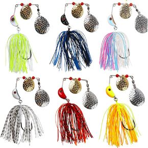 AGOOL Spinner Baits Chatter Baits for Bass Fishing Bass Fishing Lures Spinner Bait Buzzbait Topwater Bass Lures Freshwater
