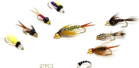 Outdoor Planet Favorite Fly Fishing Flies Assortment | Dry, Wet, Nymphs, Streamers, Wooly Buggers, Hopper, Caddis | Trout, Steelhead, Bass Fishing Lure Set in Kuwait