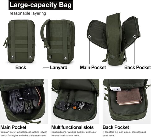 Mardingtop Molle Tactical Utility Pouch, EDC Admin Pouch Bag, Molle Attachment Military Modular Attachment in Kuwait