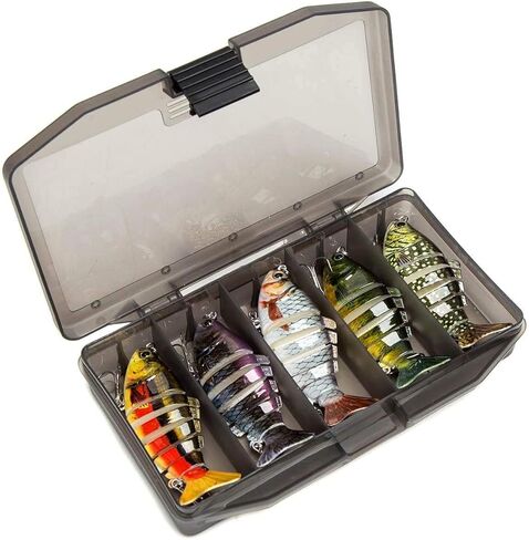 طُعوم الصيد من LUITON 5 قطع لطُعوم السباحة متعددة المفاصل والبحر البطيء في المغسلة البطيئة ومياه البحر المالحة وصيد السمك (علبة معالجة مجانية) in Kuwait