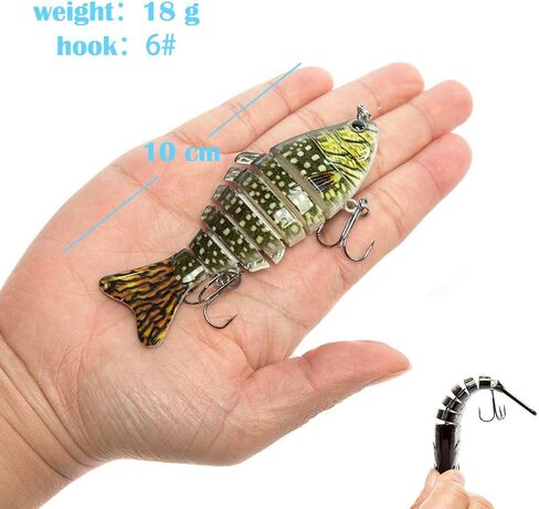 طُعوم الصيد من LUITON 5 قطع لطُعوم السباحة متعددة المفاصل والبحر البطيء في المغسلة البطيئة ومياه البحر المالحة وصيد السمك (علبة معالجة مجانية) in Kuwait