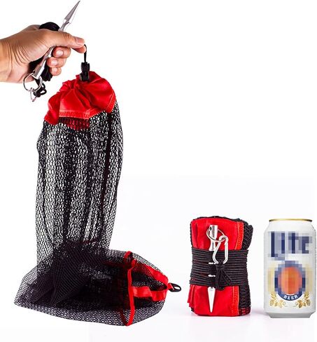 شبكة حقيبة صيد الأسماك بالرمح، شبكة صيد محمولة، سلة Fsih، شبكة صيد الأسماك، قفص Fsih، للغوص وصيد الأسماك، ملحقات صيد الأسماك على شكل جراد الصيادين in Kuwait