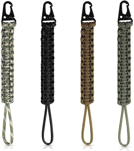 XZJMY 4 Pcs Paracord Keychain,Tactical Lanyard,Heavy Duty Braided Paracord Lanyard Keychain for Wallets, Keys, Whistle，Camera, Phone, Outdoor Activities in Saudi Arabia