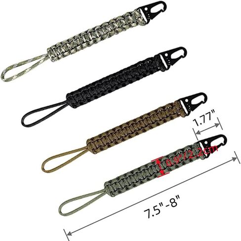 XZJMY 4 Pcs Paracord Keychain,Tactical Lanyard,Heavy Duty Braided Paracord Lanyard Keychain for Wallets, Keys, Whistle，Camera, Phone, Outdoor Activities in Saudi Arabia