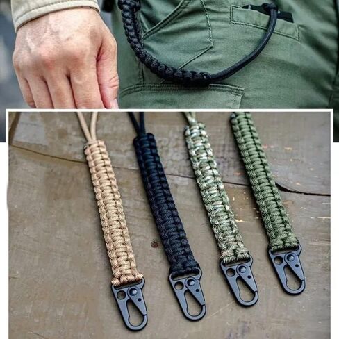XZJMY 4 Pcs Paracord Keychain,Tactical Lanyard,Heavy Duty Braided Paracord Lanyard Keychain for Wallets, Keys, Whistle，Camera, Phone, Outdoor Activities in Saudi Arabia