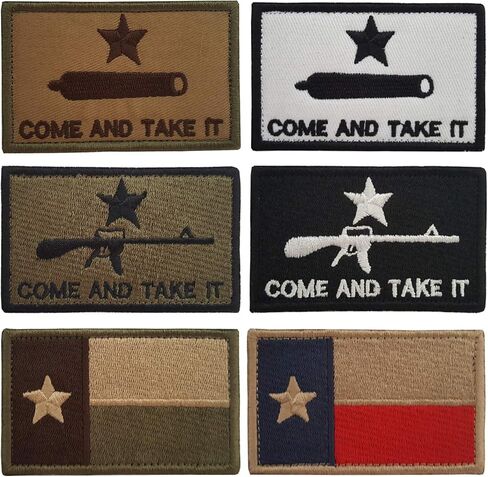 Lightbird 6 PCS Come and Take It & Texas State Flag Tactical Patches, High Density Embroidered Military Morale Decorative Patch in Kuwait