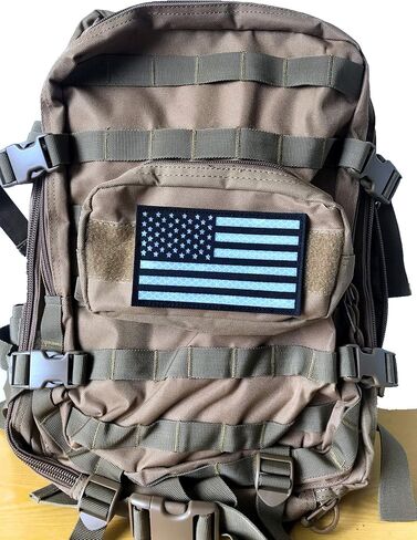 3 × 5 رقع تكتيكية كبيرة عاكسة للضوء بعلم الولايات المتحدة الأمريكية والولايات المتحدة الأمريكية ومثبت خطاف (عرض 5 بوصات × ارتفاع 3 بوصات) (أسود-أحمر) in Kuwait