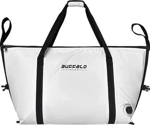 Buffalo Gear Insulated Fish Cooler - 27.5QT 58QT Waterproof Flat Bottom Bag, Leakproof and Fishing Kill Bag in Kuwait