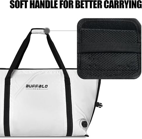 Buffalo Gear Insulated Fish Cooler - 27.5QT 58QT Waterproof Flat Bottom Bag, Leakproof and Fishing Kill Bag in Kuwait