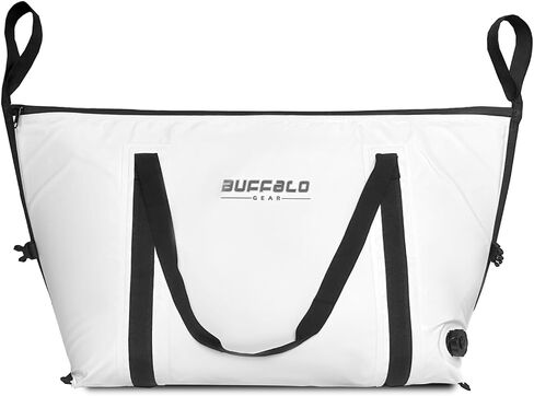 Buffalo Gear Insulated Fish Cooler - 27.5QT 58QT Waterproof Flat Bottom Bag, Leakproof and Fishing Kill Bag in Kuwait