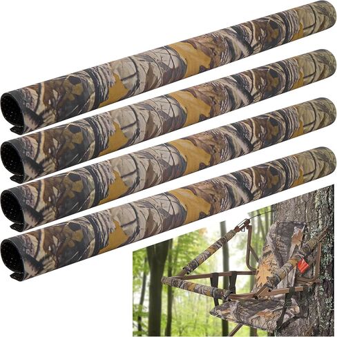 Adnee Tree Stand Rail Pads - 19.6"x5.3" Waterproof Camo Treestand Shooting Rail Pads - Tree Stand Rail Covers for Climbing Tripod Deer Stand Treestand Ladder in Kuwait